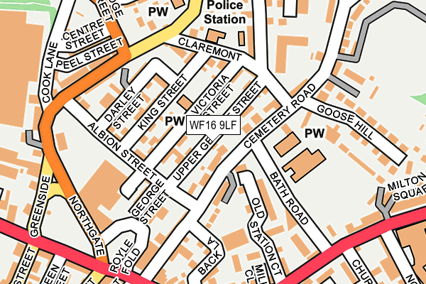 WF16 9LF map - OS OpenMap – Local (Ordnance Survey)