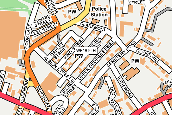 WF16 9LH map - OS OpenMap – Local (Ordnance Survey)