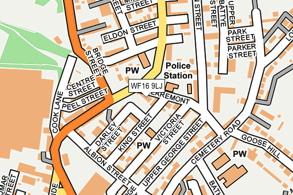 WF16 9LJ map - OS OpenMap – Local (Ordnance Survey)