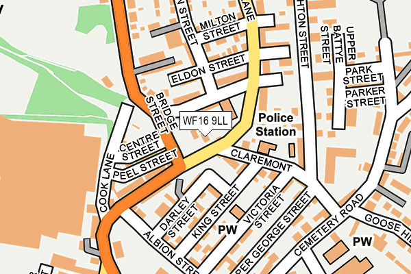 WF16 9LL map - OS OpenMap – Local (Ordnance Survey)