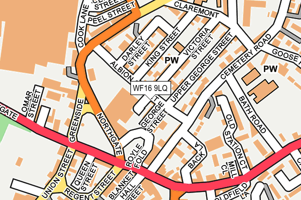 WF16 9LQ map - OS OpenMap – Local (Ordnance Survey)