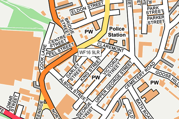 WF16 9LR map - OS OpenMap – Local (Ordnance Survey)