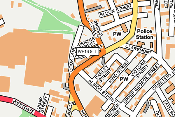 WF16 9LT map - OS OpenMap – Local (Ordnance Survey)