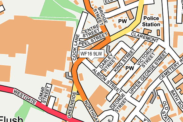 WF16 9LW map - OS OpenMap – Local (Ordnance Survey)
