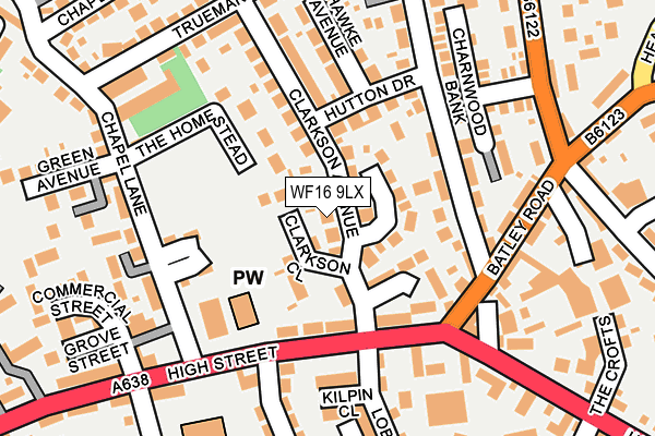WF16 9LX map - OS OpenMap – Local (Ordnance Survey)