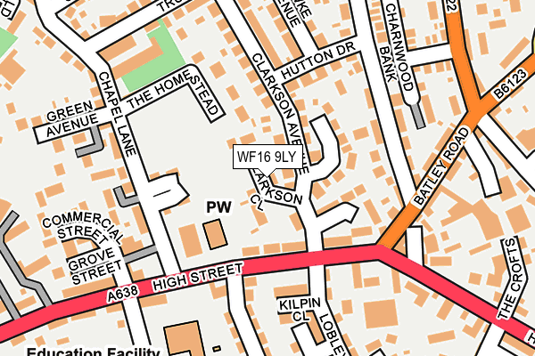 WF16 9LY map - OS OpenMap – Local (Ordnance Survey)