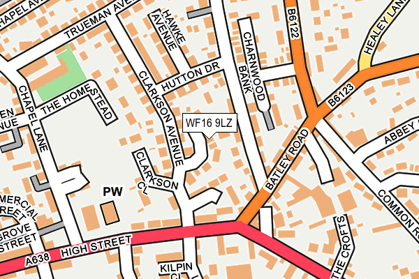 WF16 9LZ map - OS OpenMap – Local (Ordnance Survey)