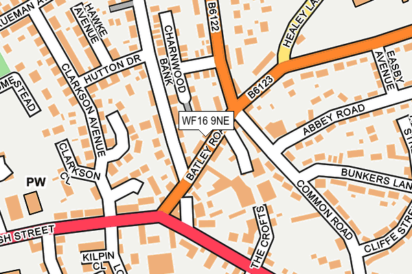 WF16 9NE map - OS OpenMap – Local (Ordnance Survey)