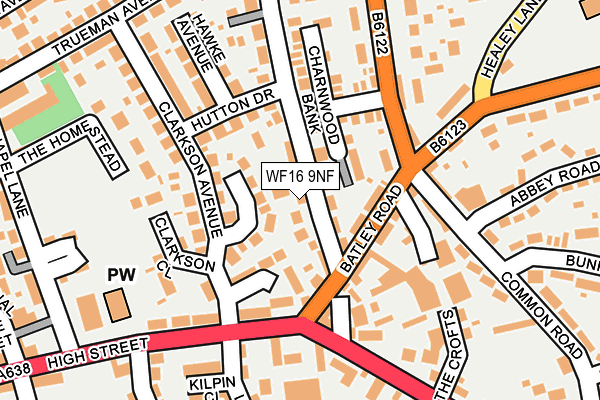 WF16 9NF map - OS OpenMap – Local (Ordnance Survey)