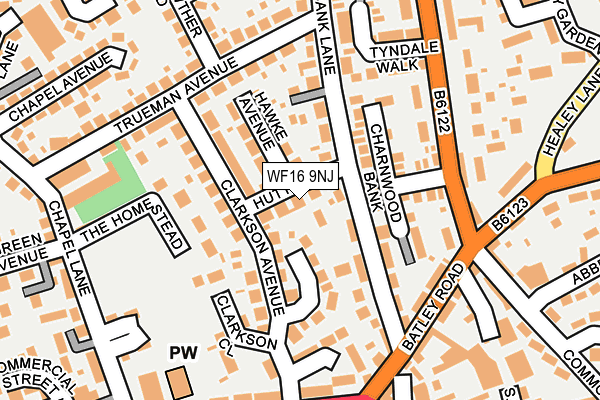 WF16 9NJ map - OS OpenMap – Local (Ordnance Survey)