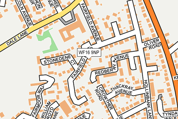 WF16 9NP map - OS OpenMap – Local (Ordnance Survey)