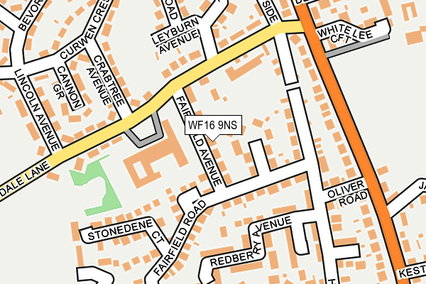 WF16 9NS map - OS OpenMap – Local (Ordnance Survey)