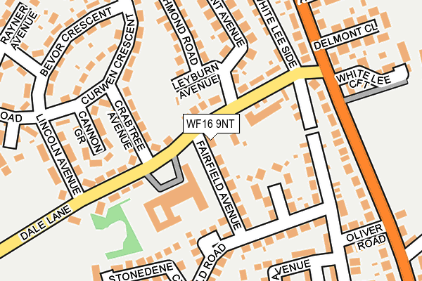 WF16 9NT map - OS OpenMap – Local (Ordnance Survey)