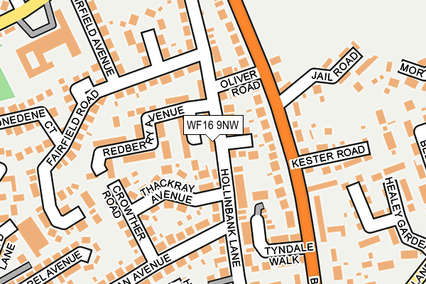 WF16 9NW map - OS OpenMap – Local (Ordnance Survey)