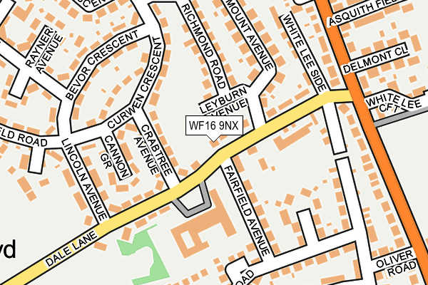 WF16 9NX map - OS OpenMap – Local (Ordnance Survey)