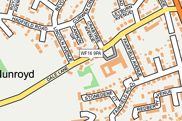 WF16 9PA map - OS OpenMap – Local (Ordnance Survey)