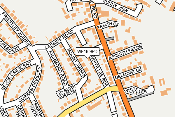 WF16 9PD map - OS OpenMap – Local (Ordnance Survey)