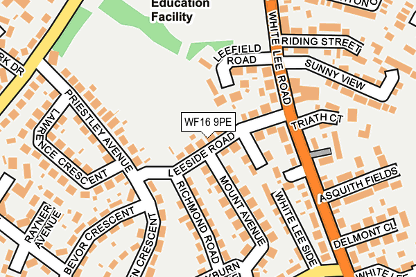 WF16 9PE map - OS OpenMap – Local (Ordnance Survey)