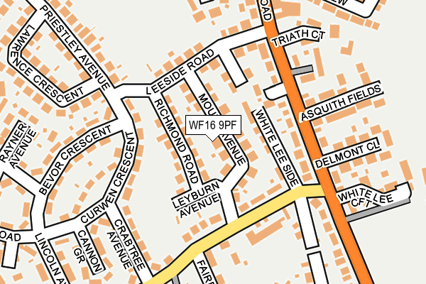 WF16 9PF map - OS OpenMap – Local (Ordnance Survey)