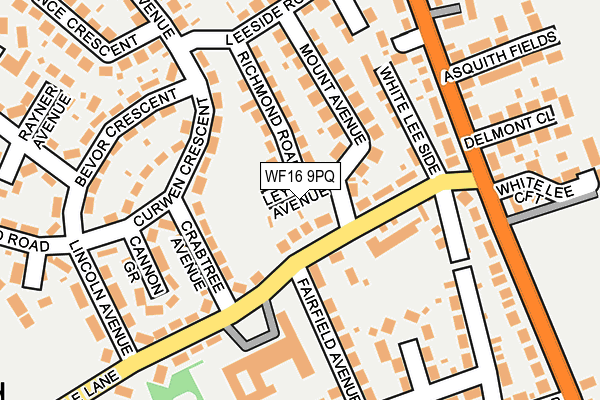 WF16 9PQ map - OS OpenMap – Local (Ordnance Survey)