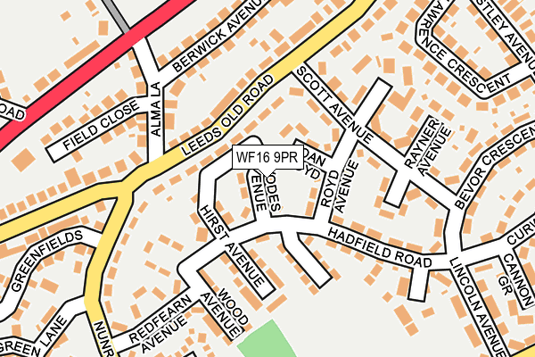 WF16 9PR map - OS OpenMap – Local (Ordnance Survey)