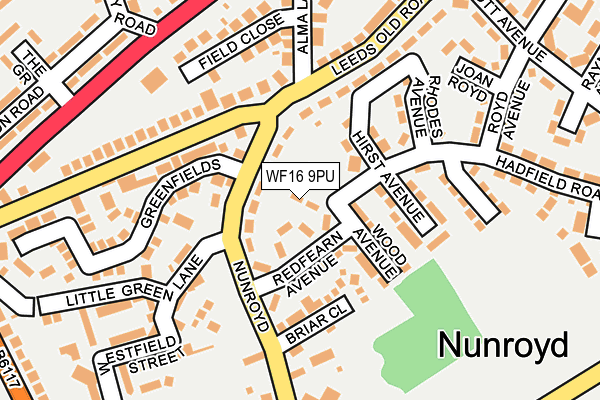 WF16 9PU map - OS OpenMap – Local (Ordnance Survey)