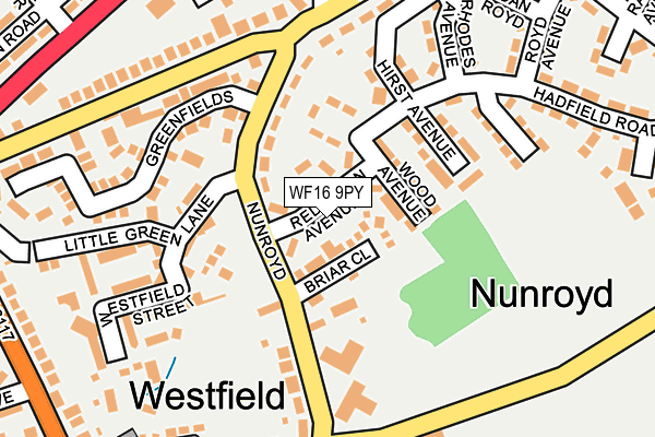 WF16 9PY map - OS OpenMap – Local (Ordnance Survey)