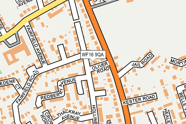 WF16 9QA map - OS OpenMap – Local (Ordnance Survey)