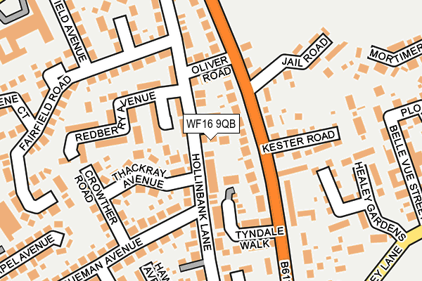WF16 9QB map - OS OpenMap – Local (Ordnance Survey)
