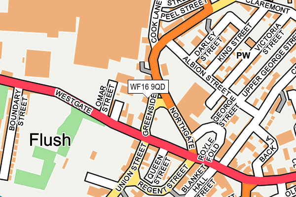 WF16 9QD map - OS OpenMap – Local (Ordnance Survey)