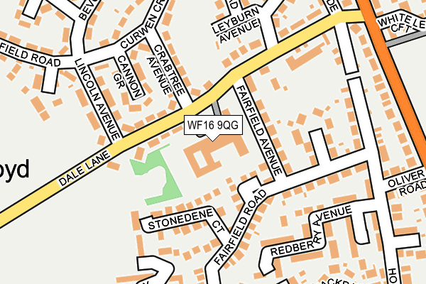 WF16 9QG map - OS OpenMap – Local (Ordnance Survey)