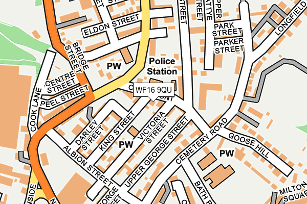 WF16 9QU map - OS OpenMap – Local (Ordnance Survey)