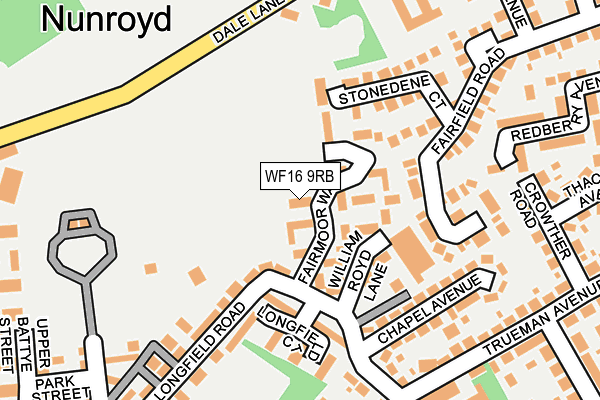 WF16 9RB map - OS OpenMap – Local (Ordnance Survey)