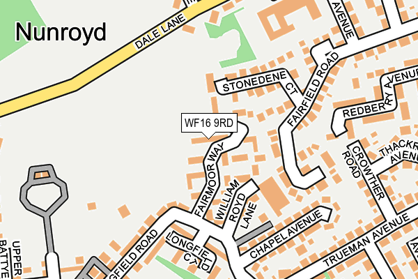 WF16 9RD map - OS OpenMap – Local (Ordnance Survey)