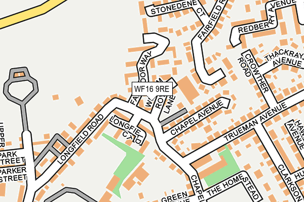 WF16 9RE map - OS OpenMap – Local (Ordnance Survey)