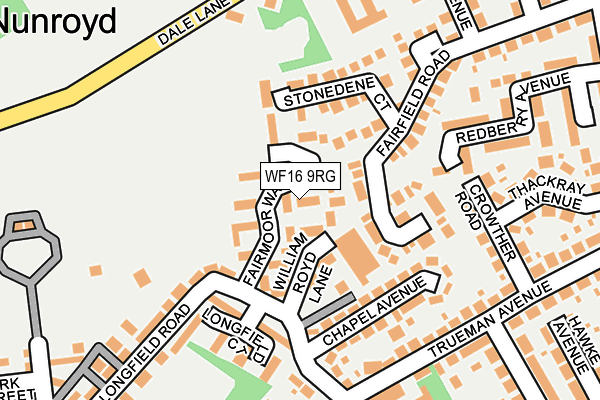 WF16 9RG map - OS OpenMap – Local (Ordnance Survey)