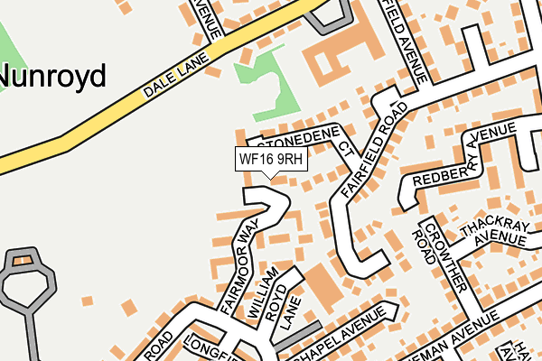 WF16 9RH map - OS OpenMap – Local (Ordnance Survey)