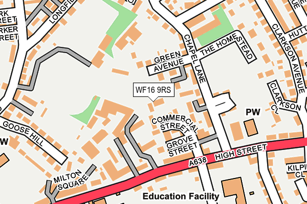 WF16 9RS map - OS OpenMap – Local (Ordnance Survey)