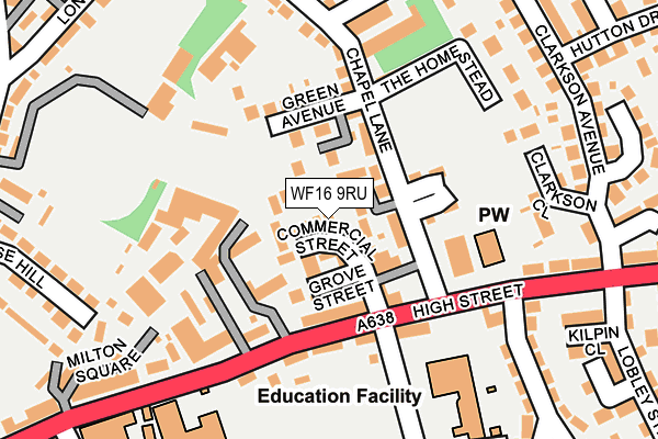 WF16 9RU map - OS OpenMap – Local (Ordnance Survey)