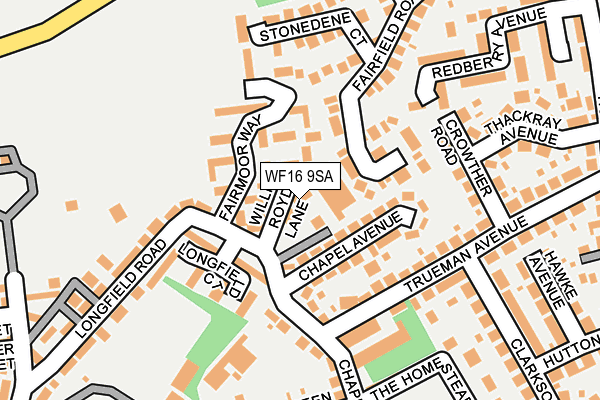 WF16 9SA map - OS OpenMap – Local (Ordnance Survey)