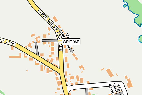 WF17 0AE map - OS OpenMap – Local (Ordnance Survey)