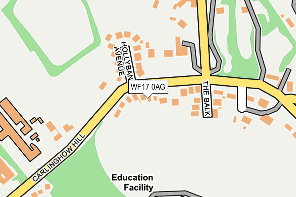 WF17 0AG map - OS OpenMap – Local (Ordnance Survey)