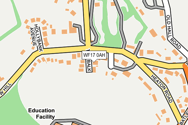 WF17 0AH map - OS OpenMap – Local (Ordnance Survey)