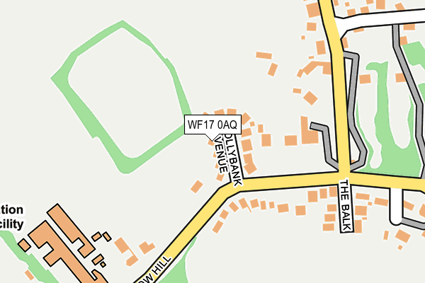 WF17 0AQ map - OS OpenMap – Local (Ordnance Survey)