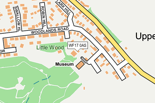 WF17 0AS map - OS OpenMap – Local (Ordnance Survey)