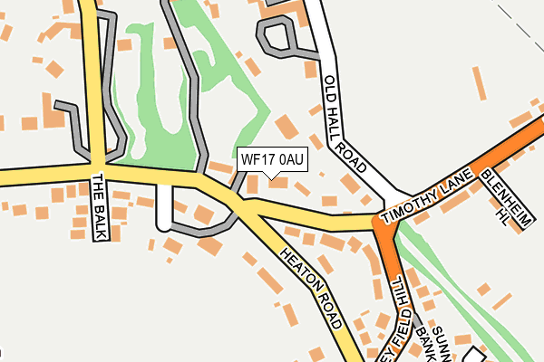 WF17 0AU map - OS OpenMap – Local (Ordnance Survey)