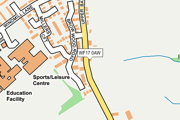 WF17 0AW map - OS OpenMap – Local (Ordnance Survey)