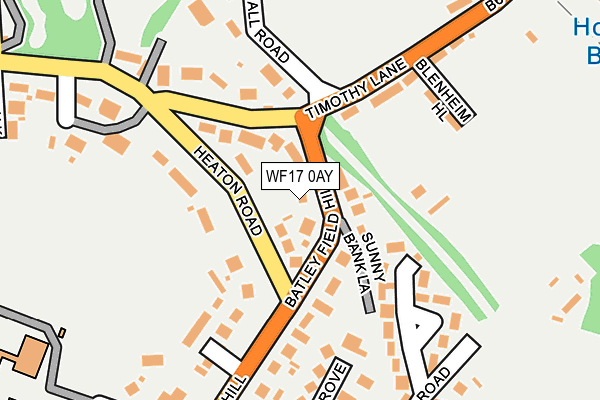WF17 0AY map - OS OpenMap – Local (Ordnance Survey)