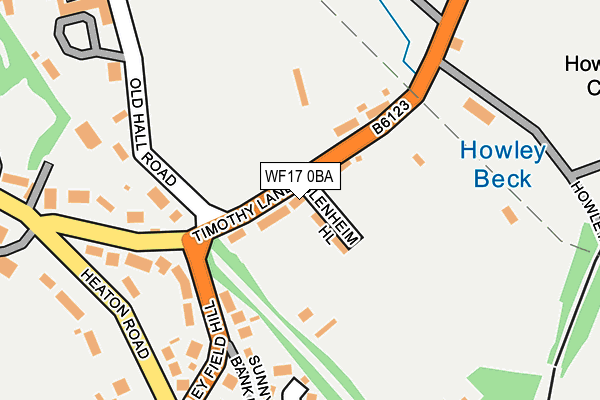 WF17 0BA map - OS OpenMap – Local (Ordnance Survey)