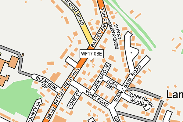 WF17 0BE map - OS OpenMap – Local (Ordnance Survey)
